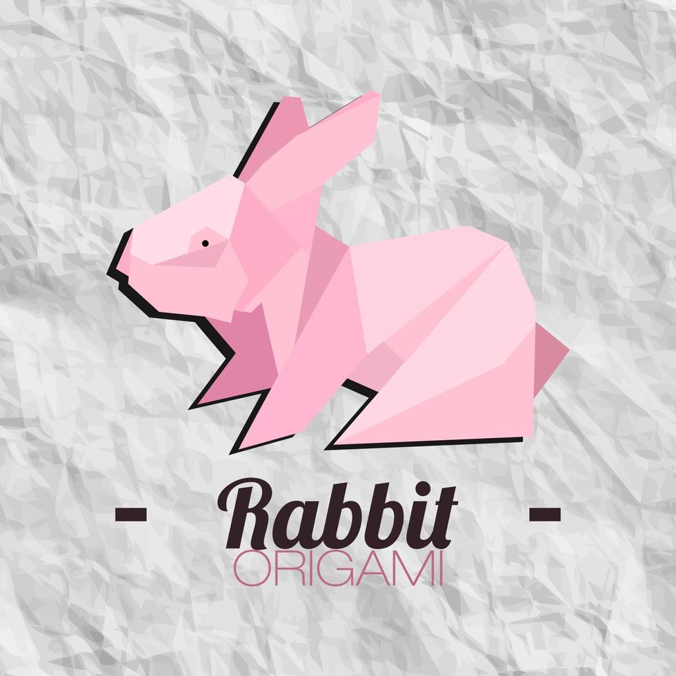 Rabbit Animal paper origami vector design