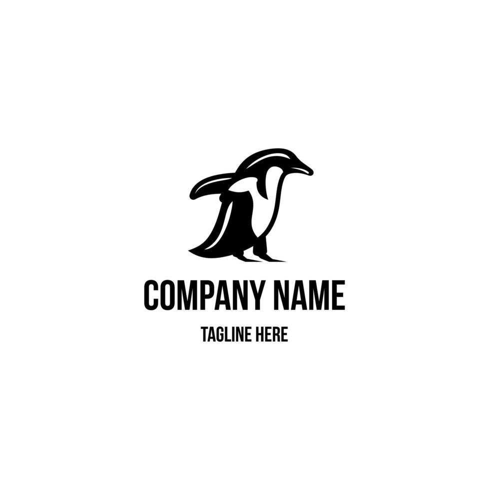 Penguin logo design icon. Penguin design inspiration. Bird logo design template. Animal symbol logotype. vector