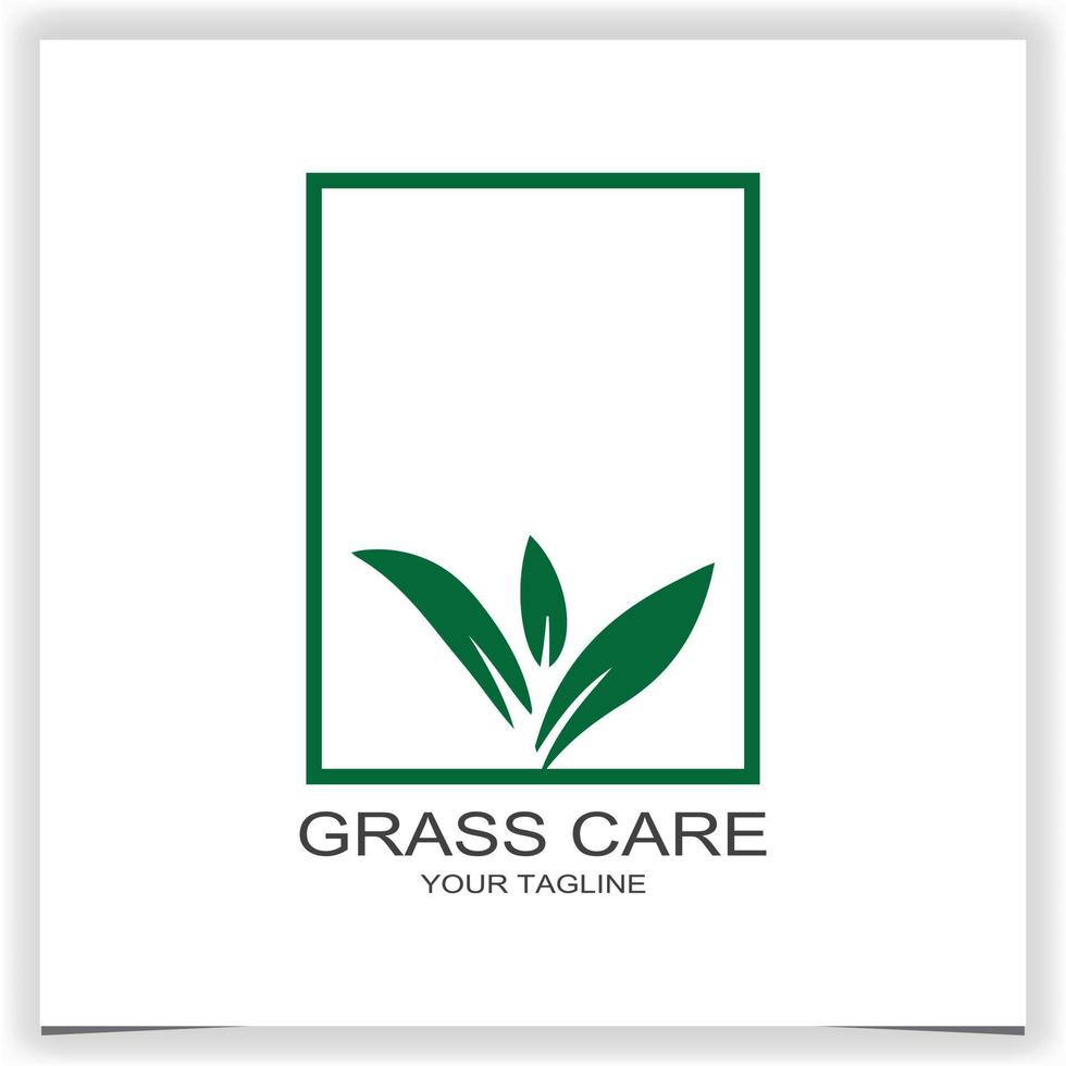 grass care logo premium elegant template vector eps 10