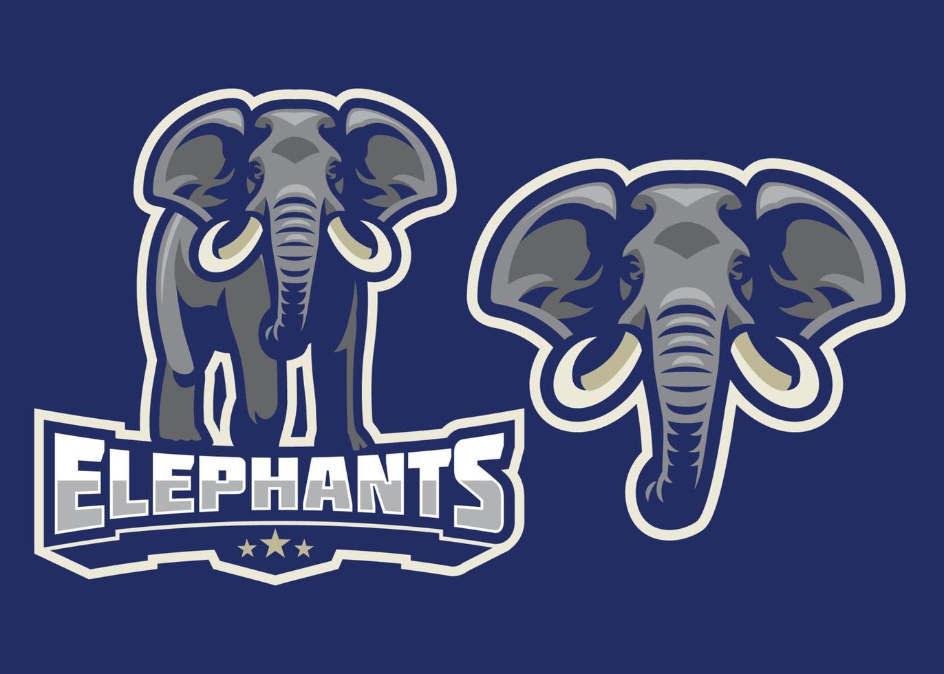 elephant mascot set vector