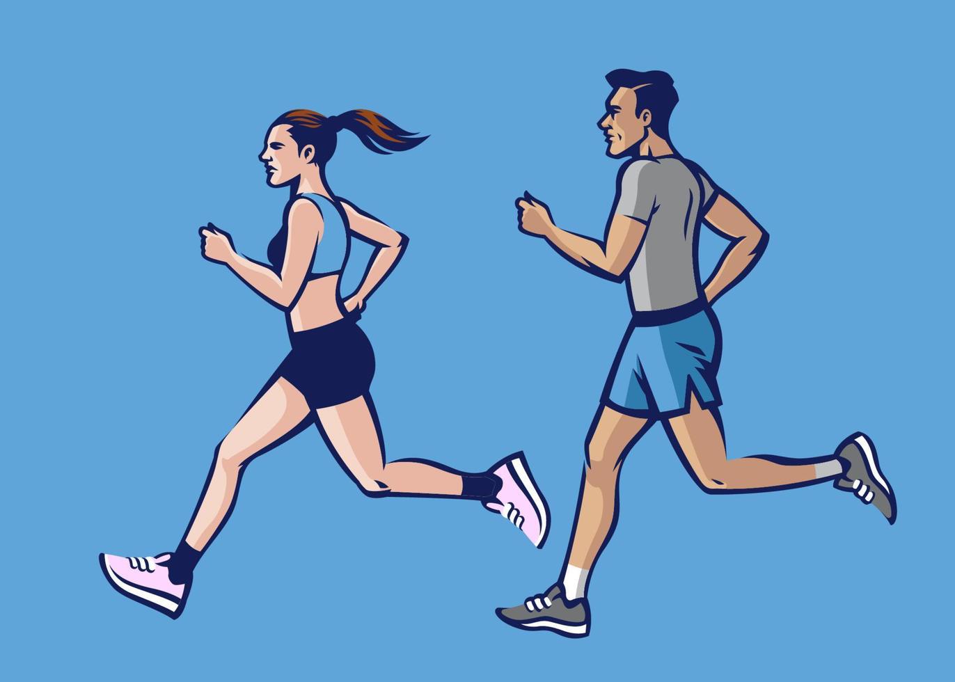 People running set vector