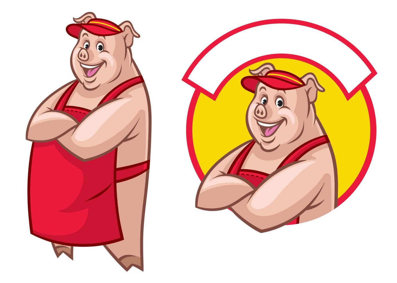 pig waitress in set vector