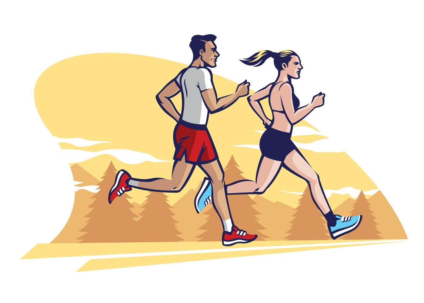 Peoples running design vector