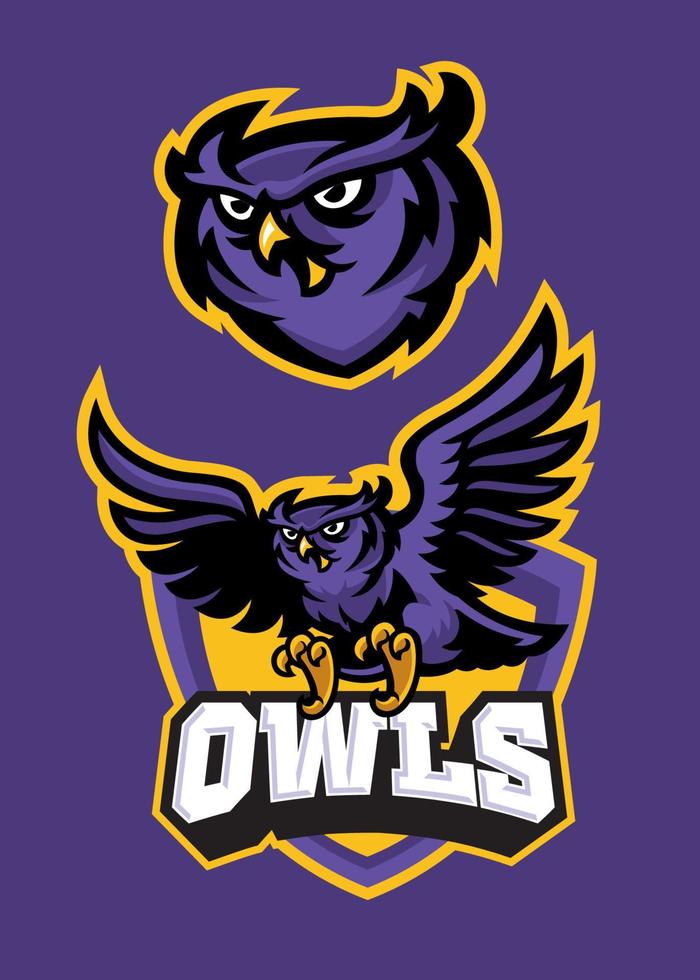 sport mascot style of owl in set vector