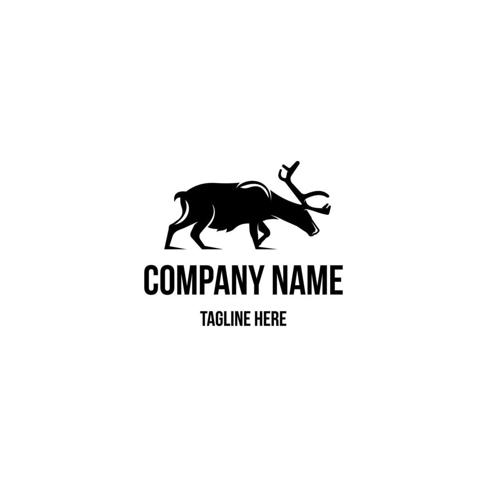 Caribou logo design icon. Caribou logo design inspiration. Artic animal logo design template. vector