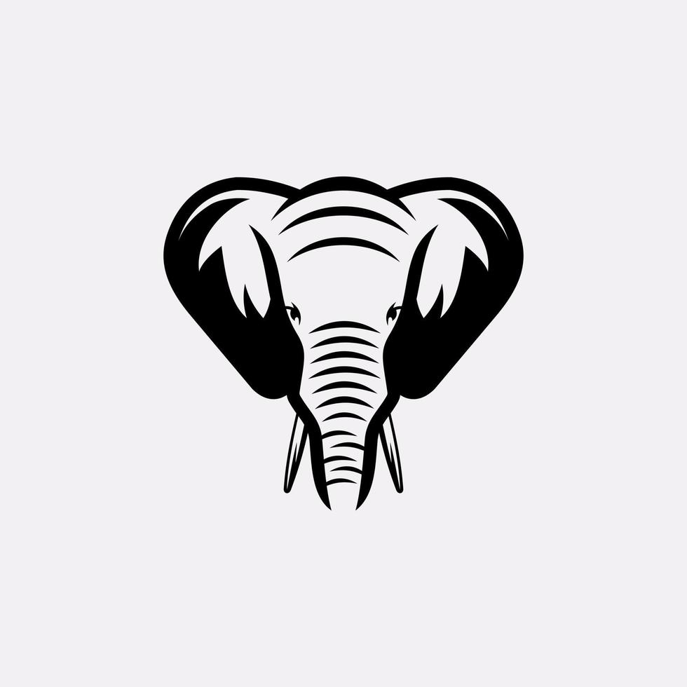 Elephant head logo design template. Awesome a elephant head logo. A elephant head line art logotype. vector