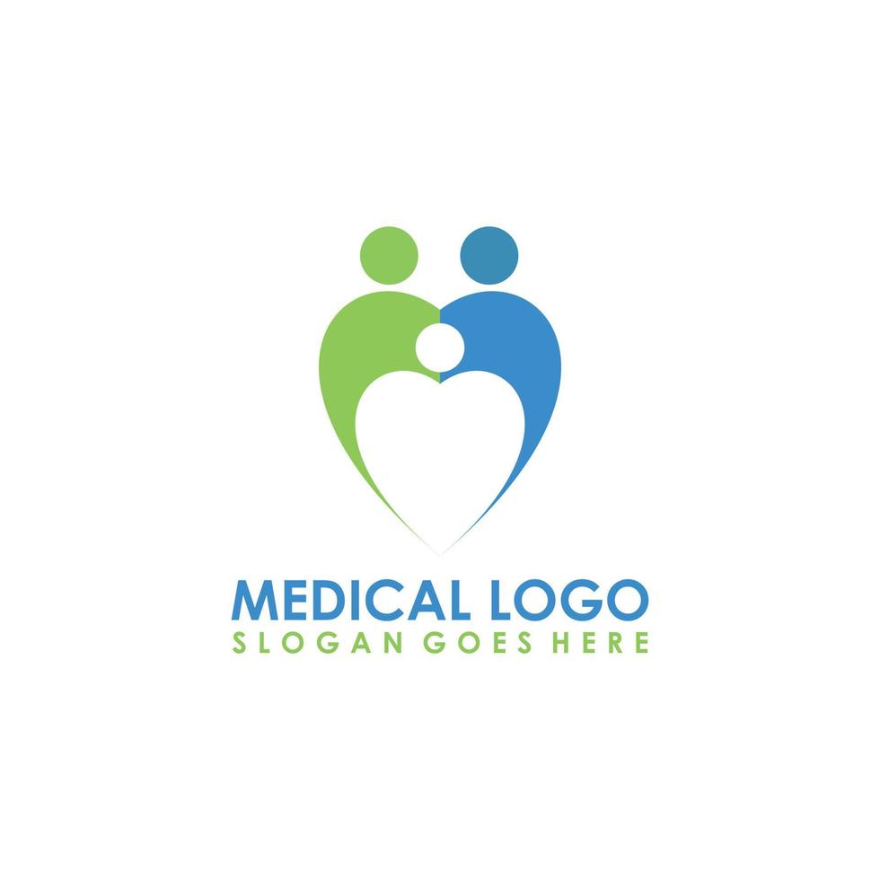 Human care logo design template vector