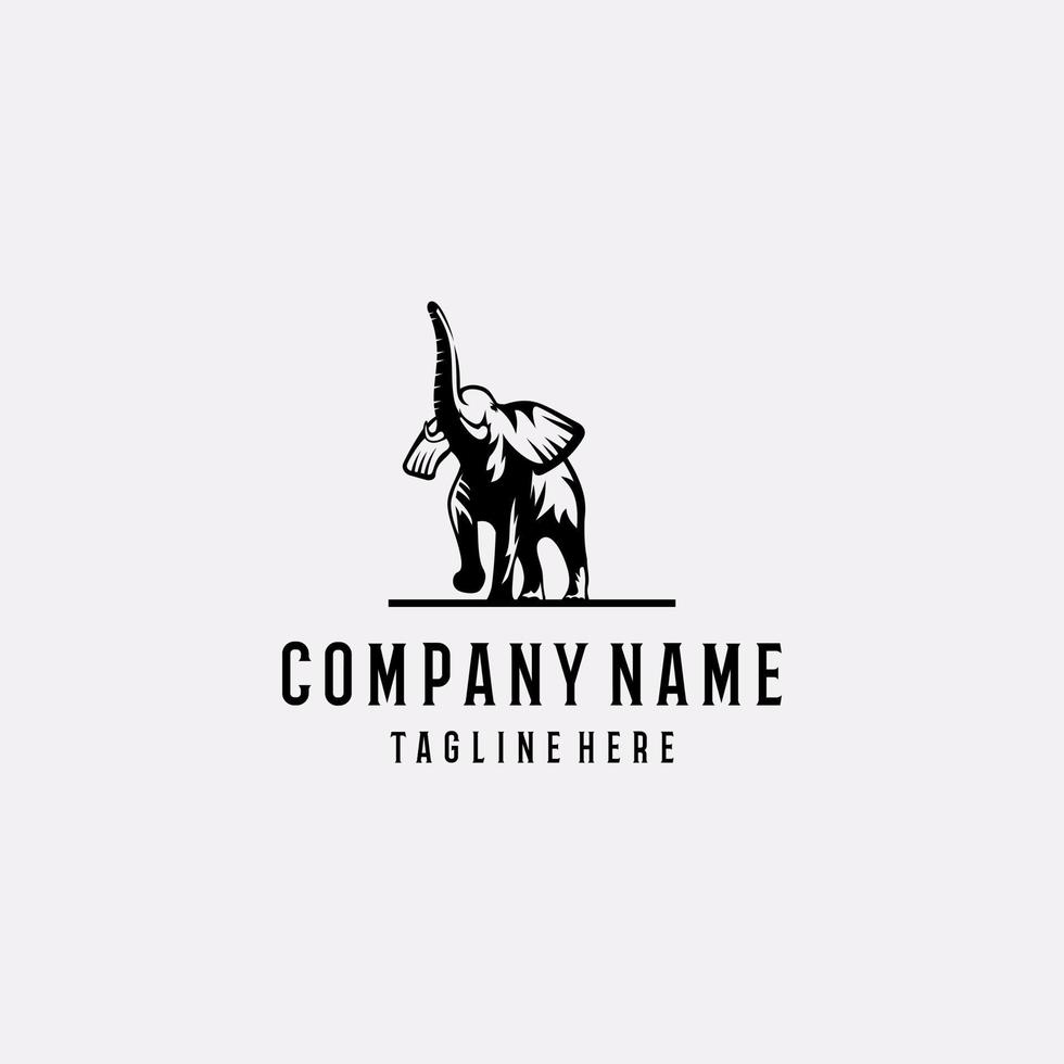 Elephant logo design template. Awesome a elephant logo. A elephant line art logotype. vector