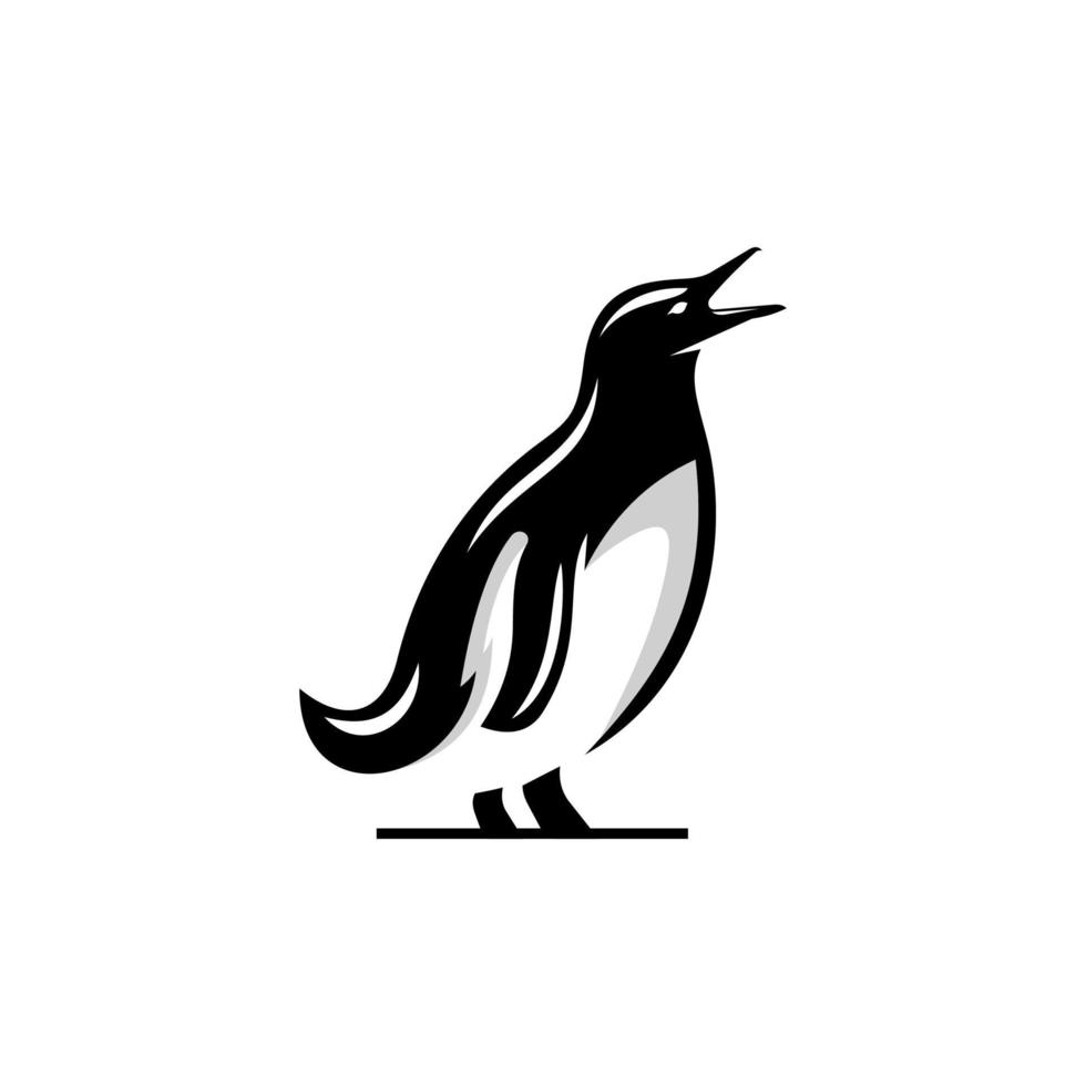 Penguin logo design icon. Penguin design inspiration. Bird logo design template. Animal symbol logotype. vector