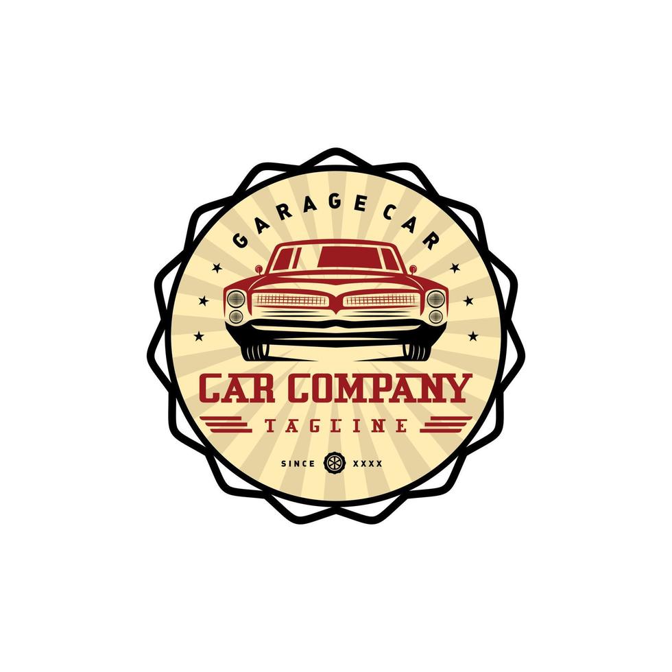 Muscle vintage car logo design. Awesome a muscle car logo. A muscle car logotype. vector