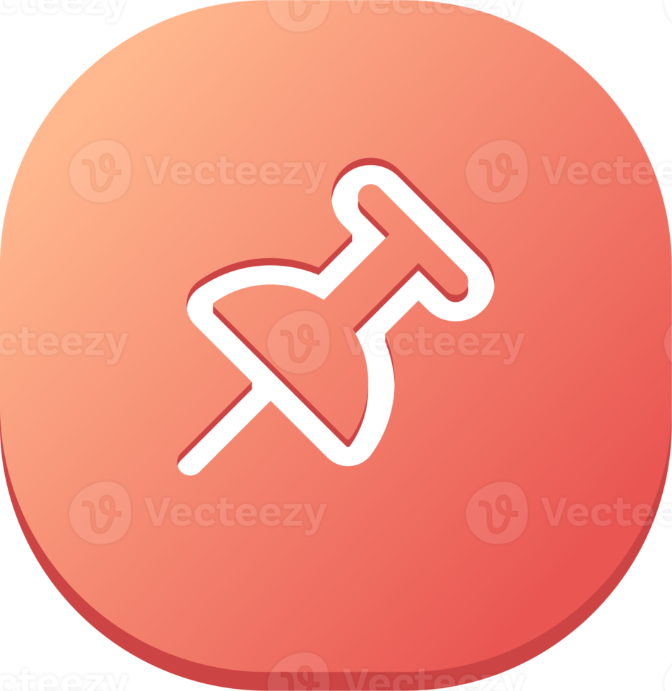 Push pin icon in flat design style. Thumbtack signs illustration. png