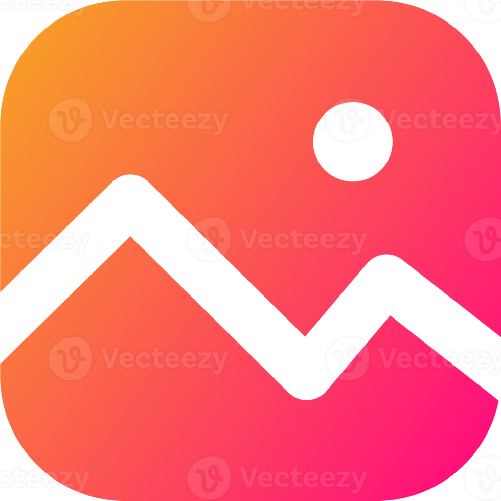 Picture icon in gradient colors. Gallery symbol illustration. png