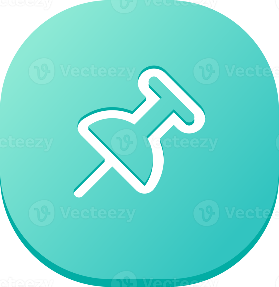 Push pin icon in flat design style. Thumbtack signs illustration. png