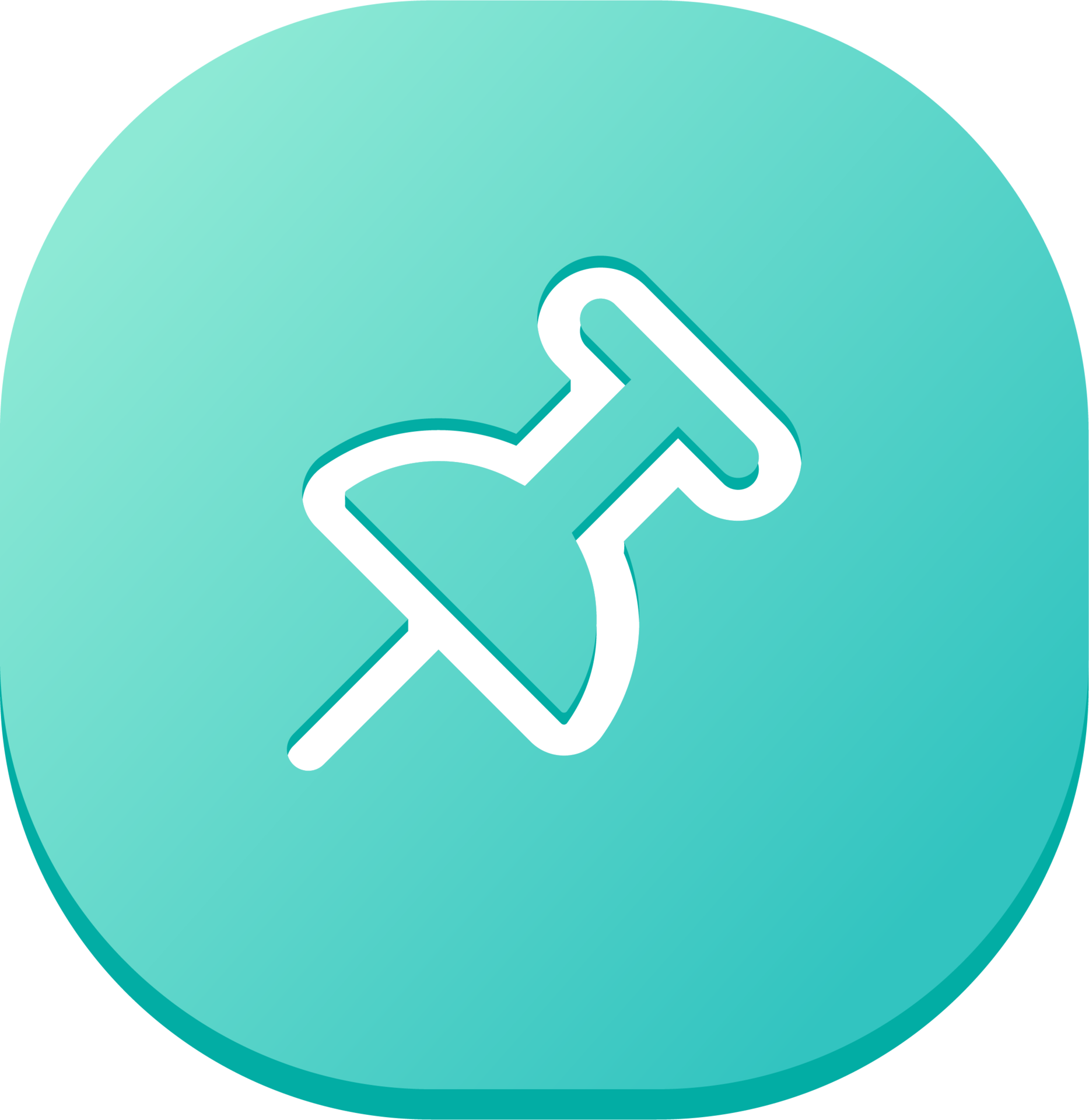 Push pin icon in flat design style. Thumbtack signs illustration