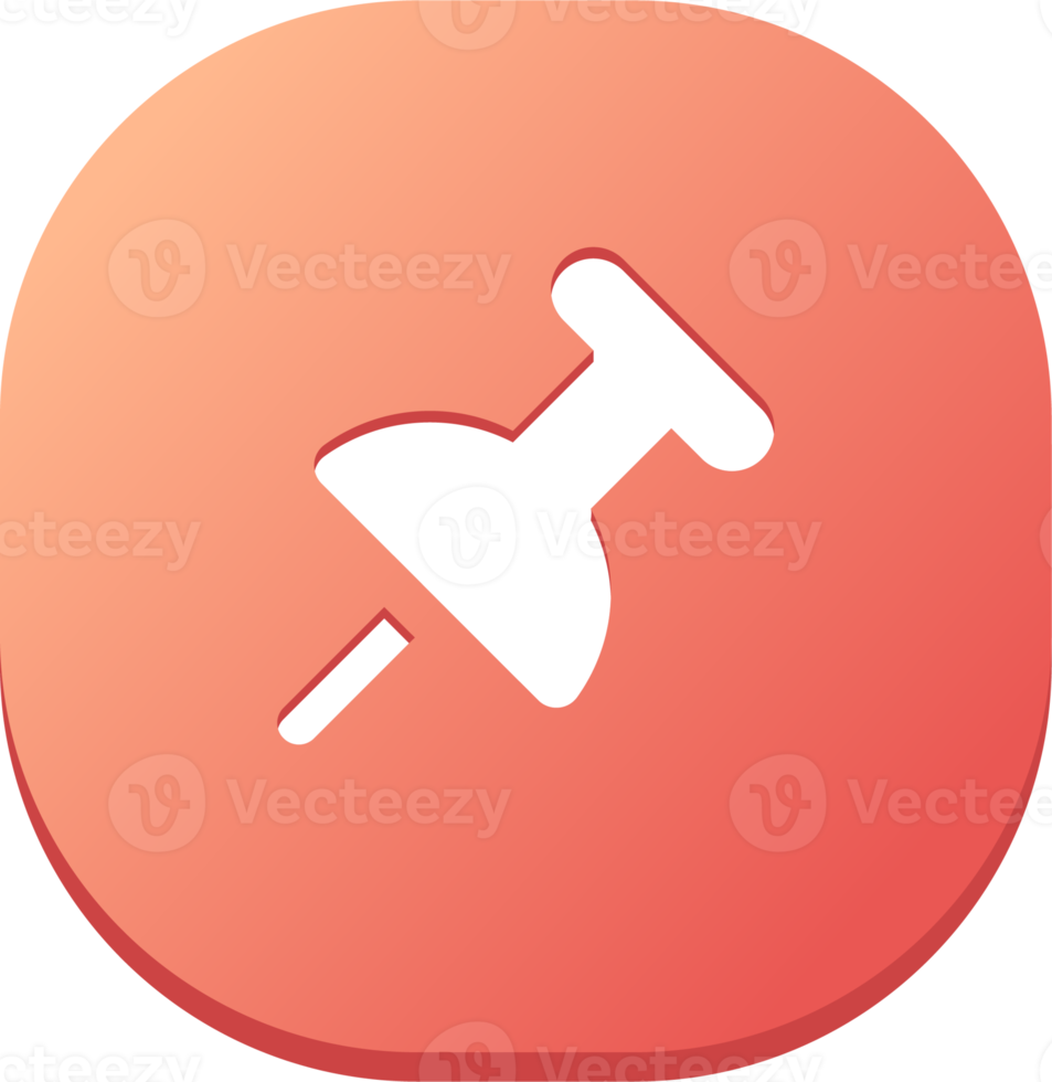 Push pin icon in flat design style. Thumbtack signs illustration. png