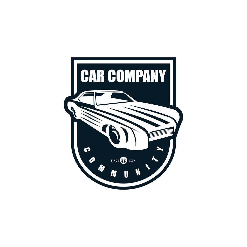 Muscle vintage car logo design. Awesome a muscle car logo. A muscle car logotype. vector