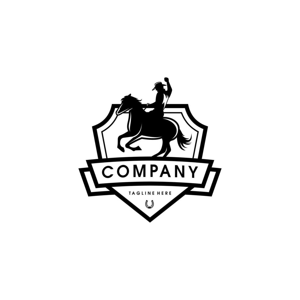 Cowboy logo design. Awesome a cowboy logo. A rodeo cowboy logotype. vector