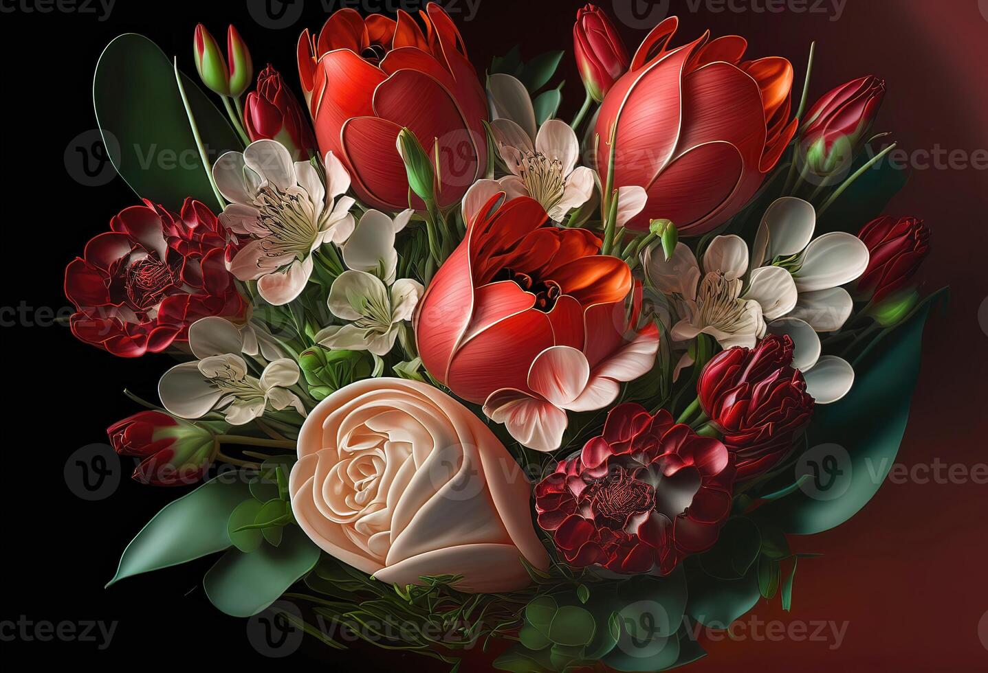 Colorful Flower background for Valentine's Day. photo