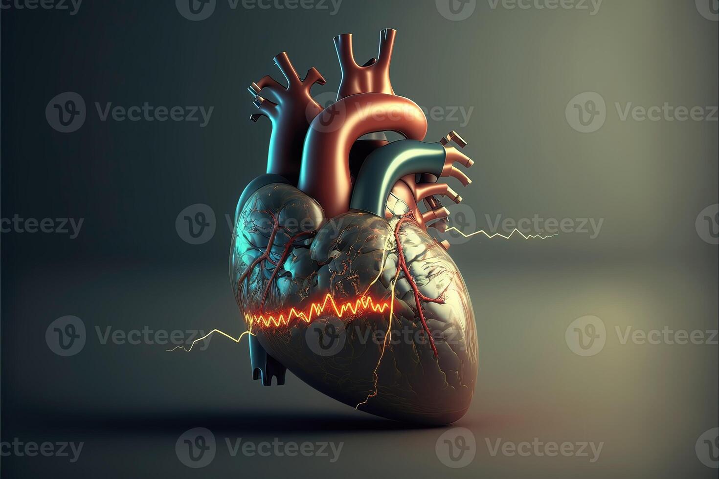 Heart attack abstract background. Sci-fi theme. photo