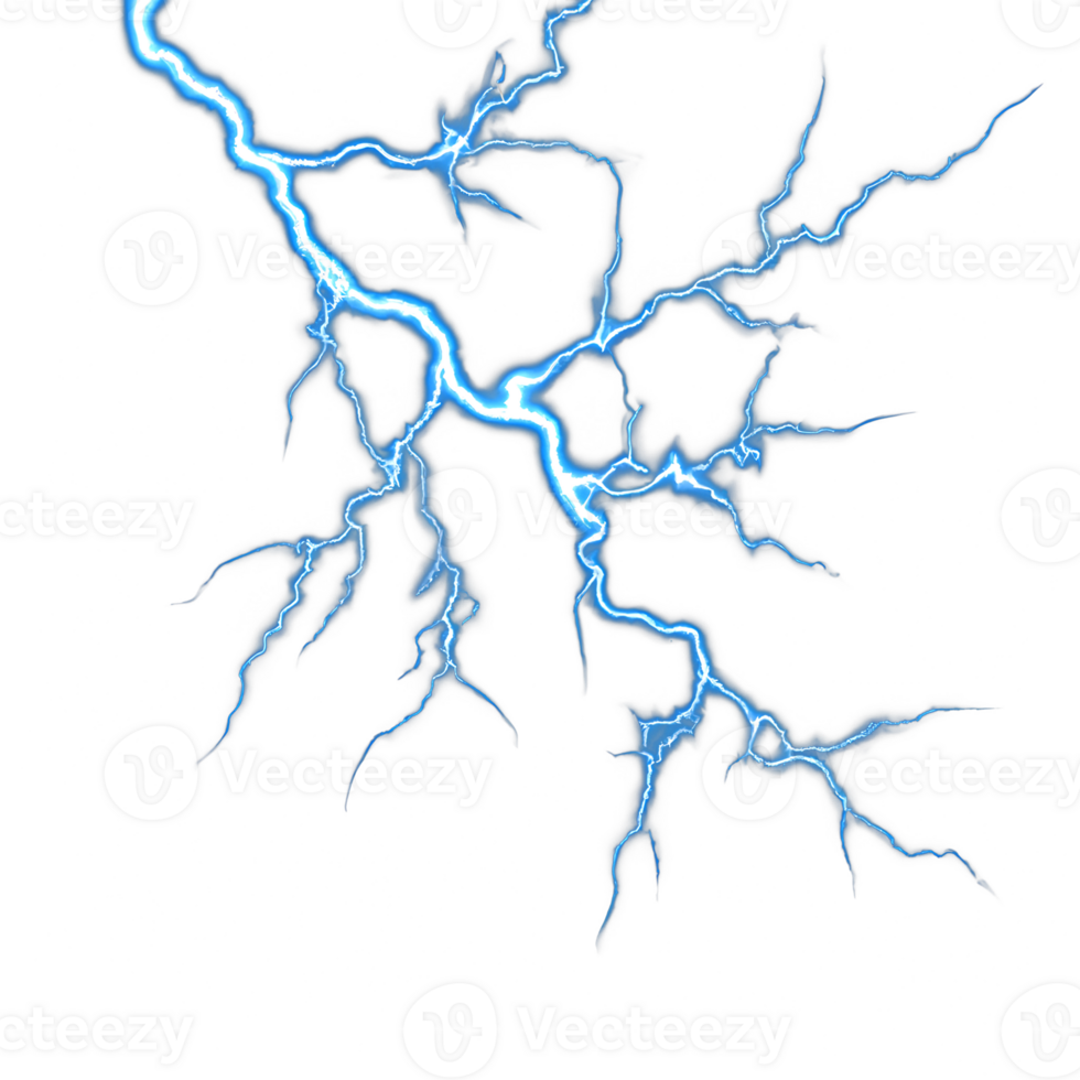 illustration of lightning strike. lightning bolt close up. thunder storm background. . png