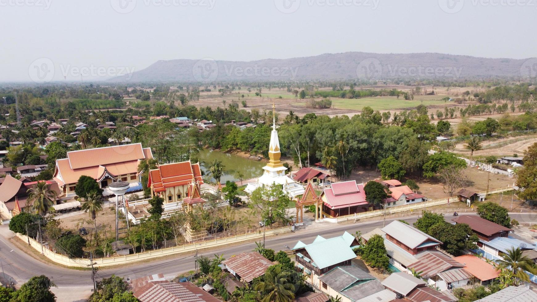 Aerial view of temple in thailand. photo