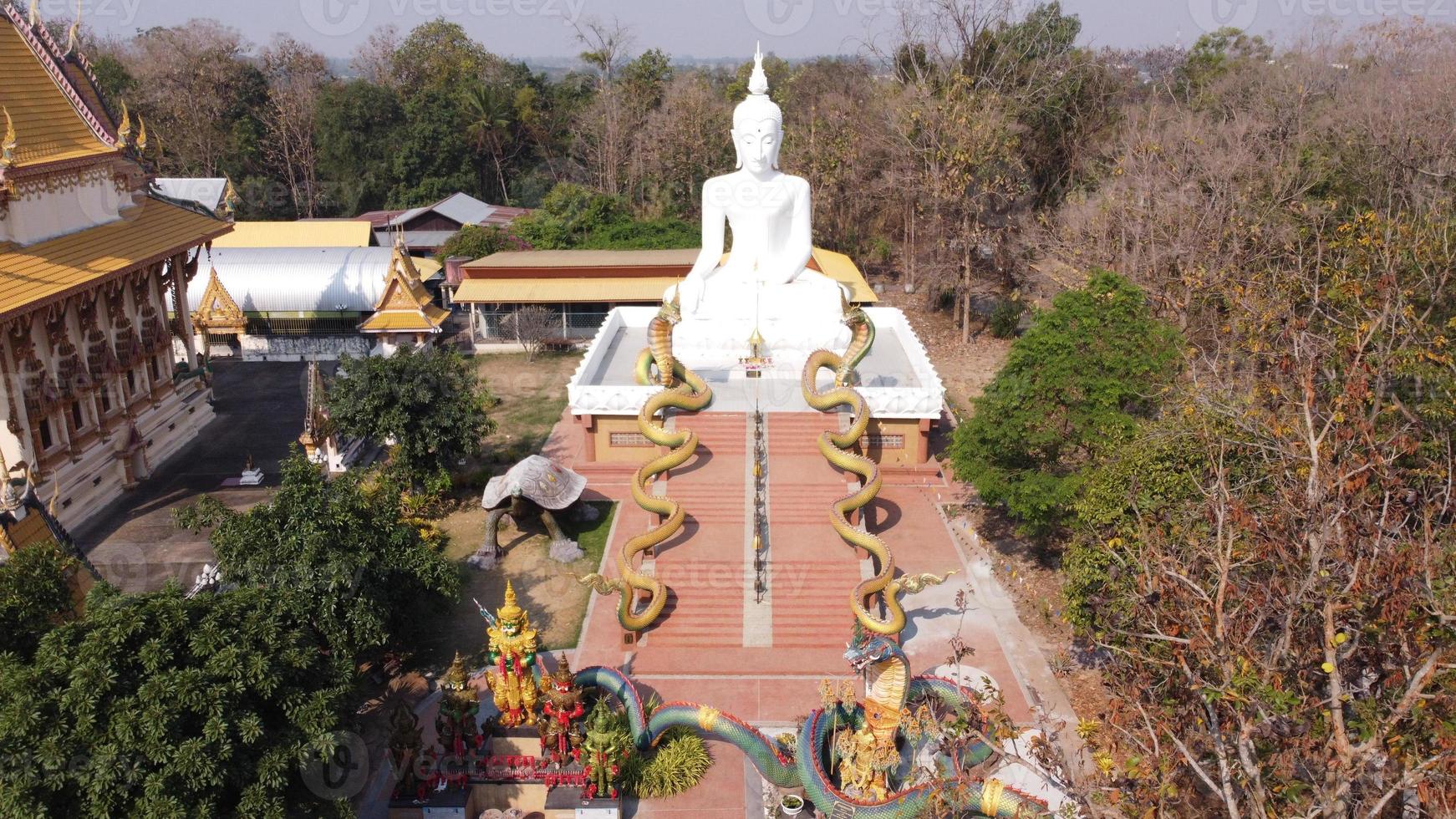 Aerial view of temple in thailand. photo