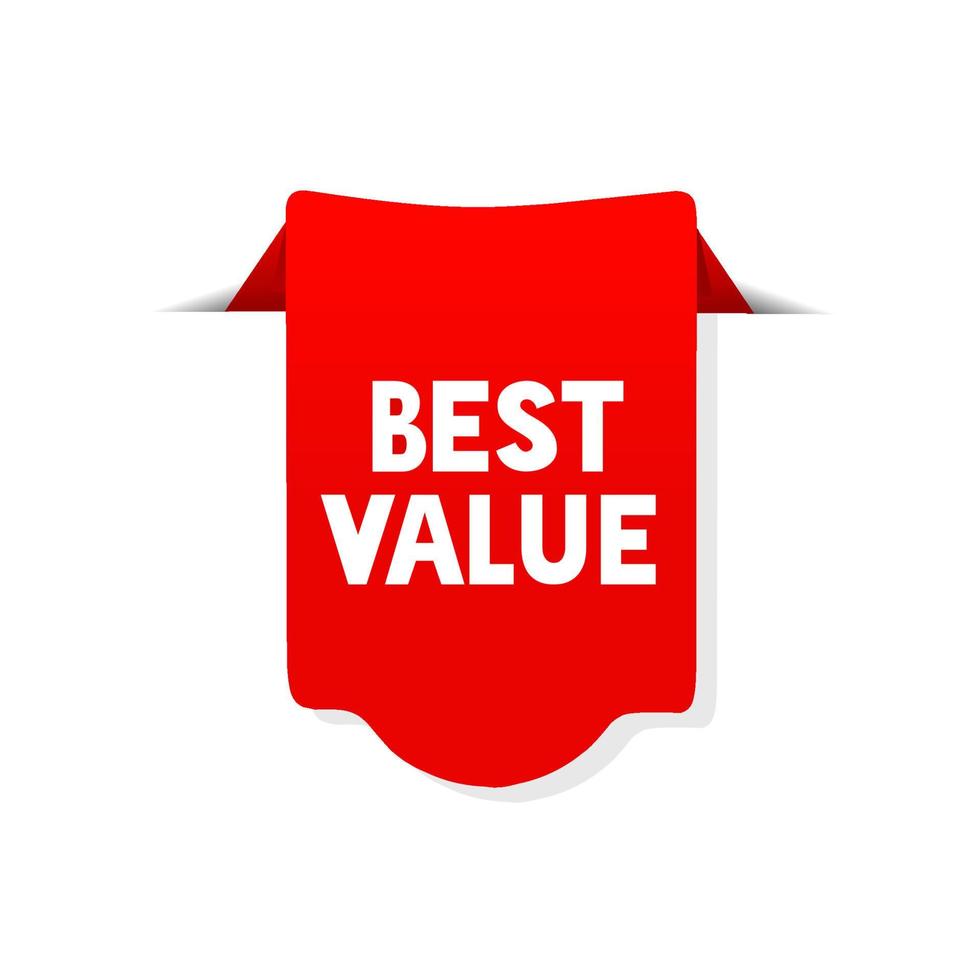 Best value banner icon. Red Web Ribbon vector design template. Can be used advertising, business.