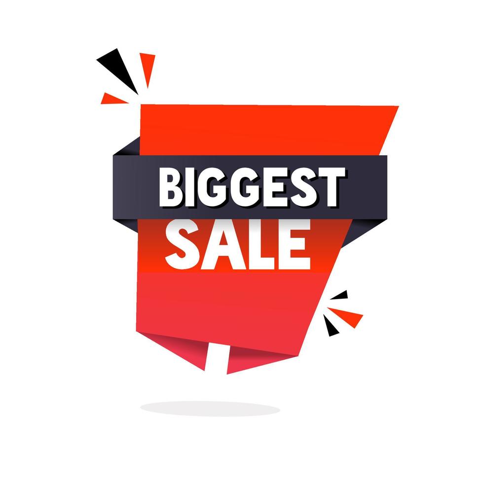 Biggest sale banner. Sale and discounts voucher design template. Promotion special marketing flat vector. vector