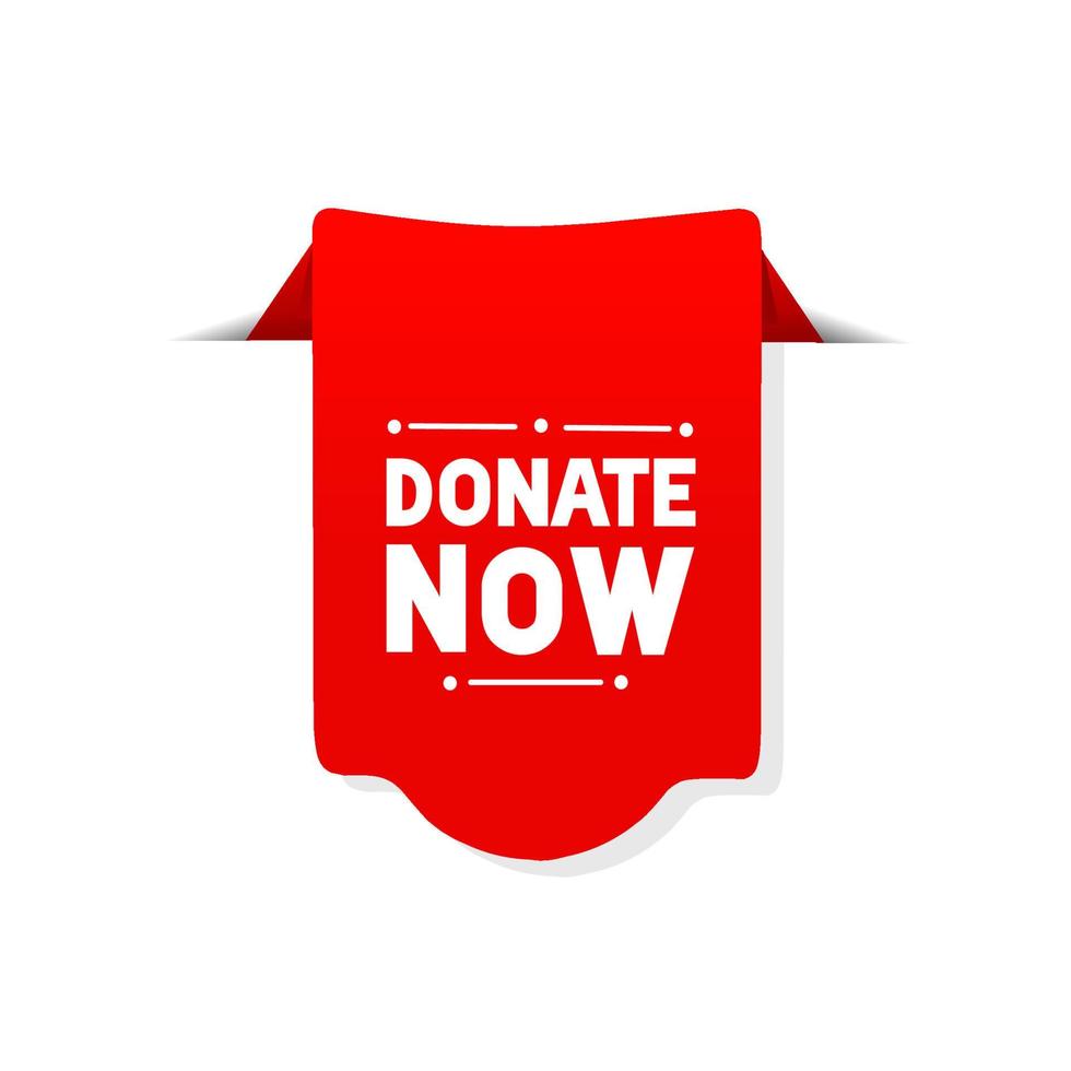 Donate now banner, ribbon design. Web element. Modern vector. vector