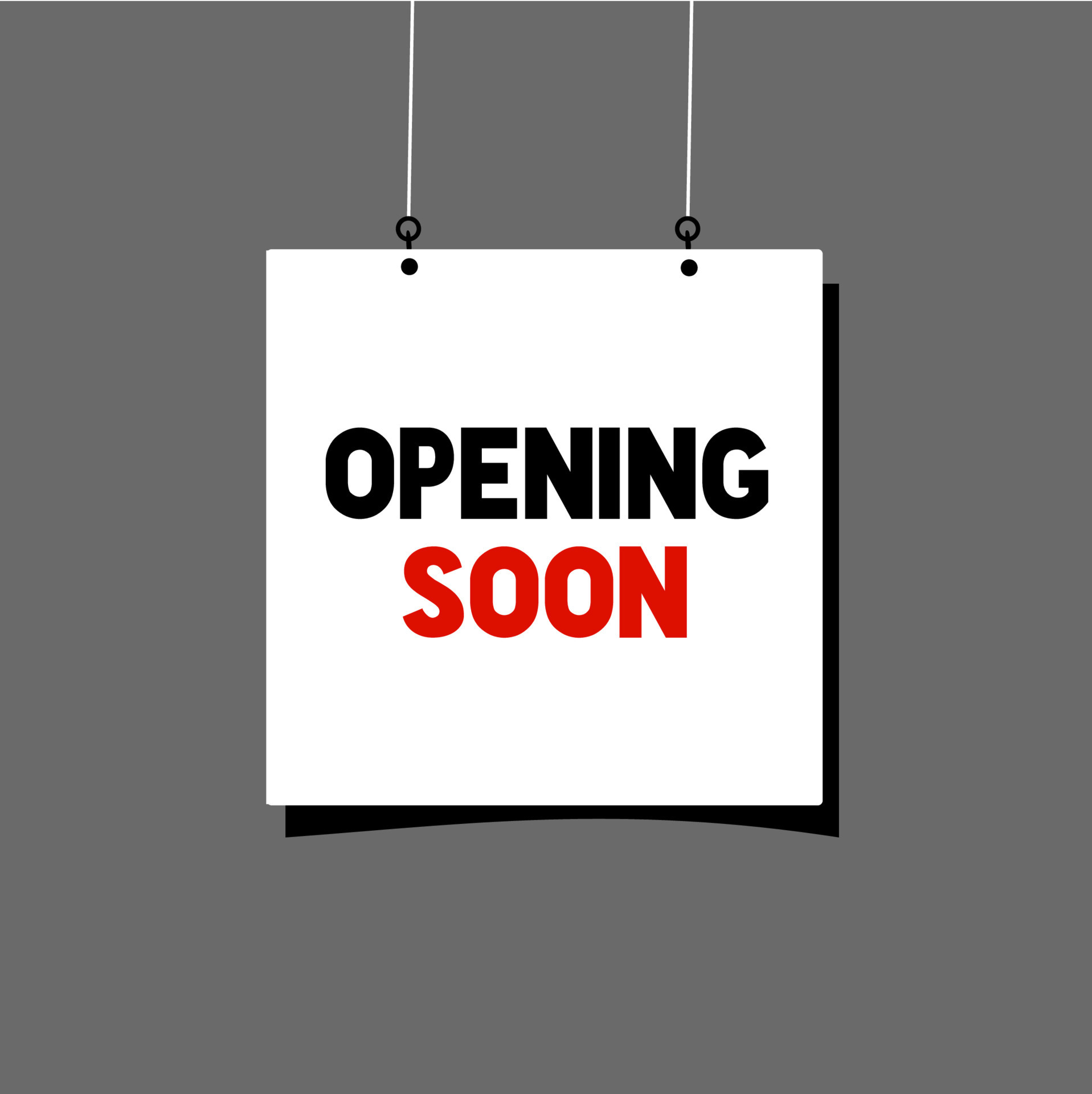 Opening soon poster design isolated black Vector Image