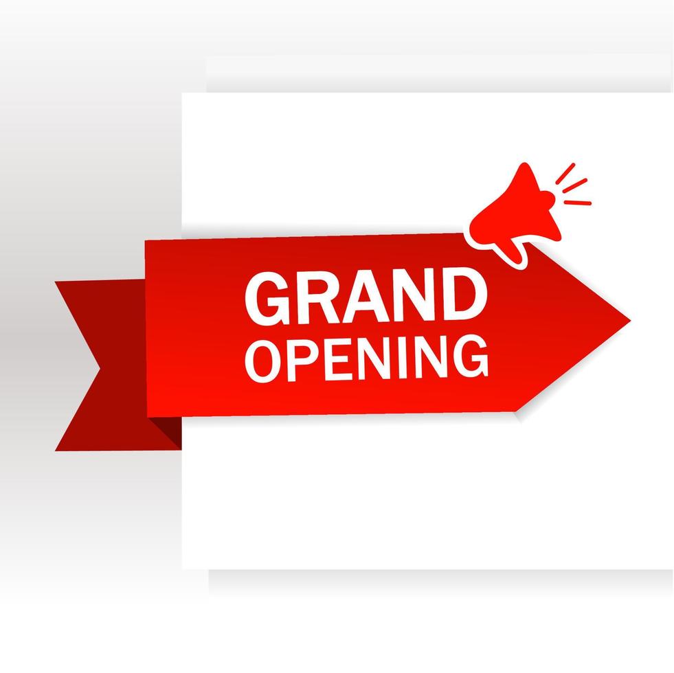 Grand opening template, banner, poster, icon. web element. Flat vector design.