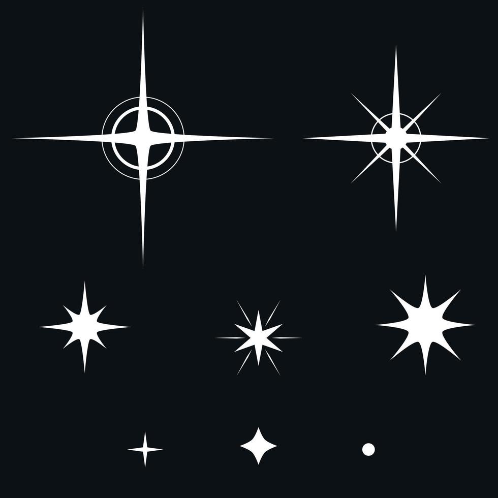 estrellas y destellos vector diseño