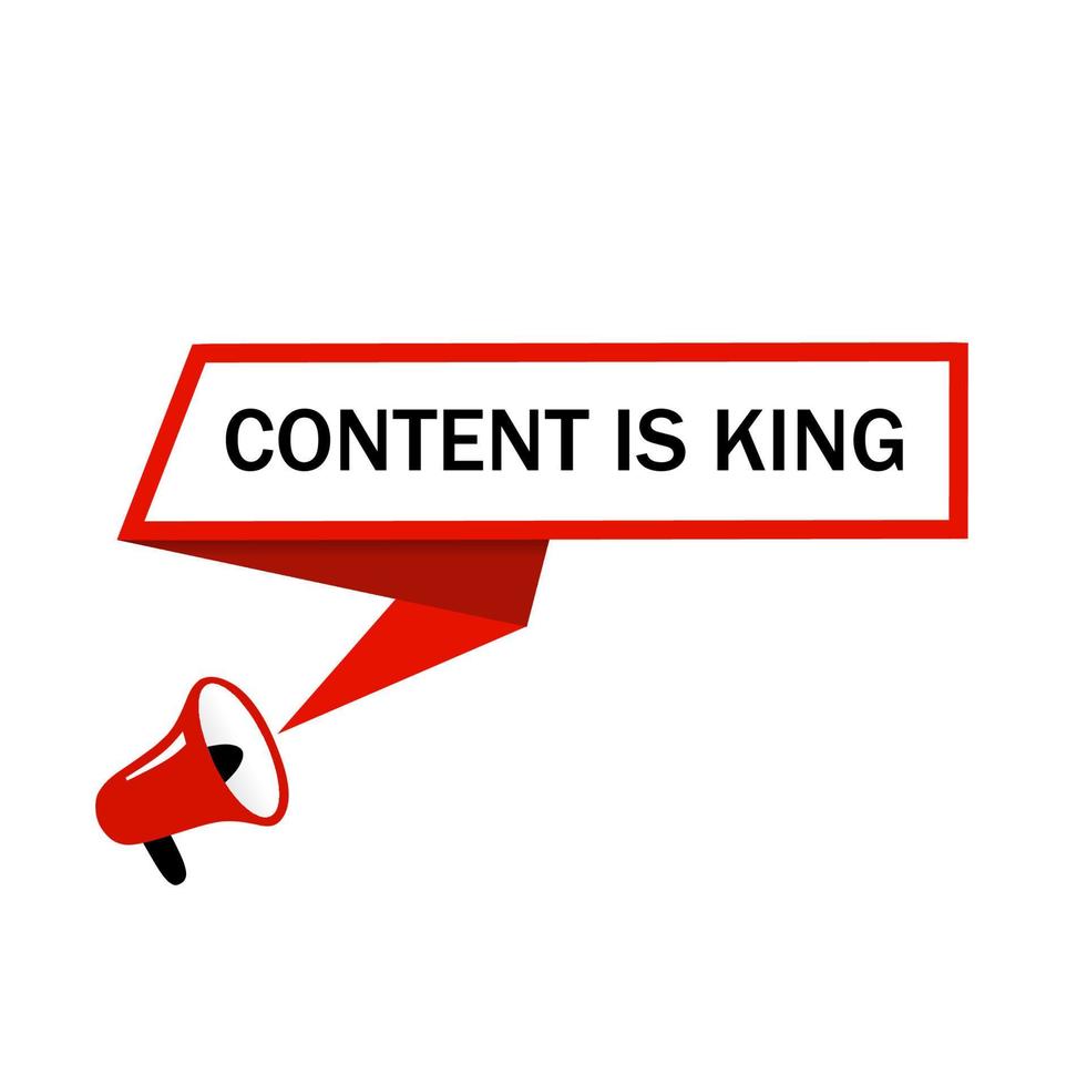 Word writing text Content Is King with megaphone icon. Concept of content digital marketing with