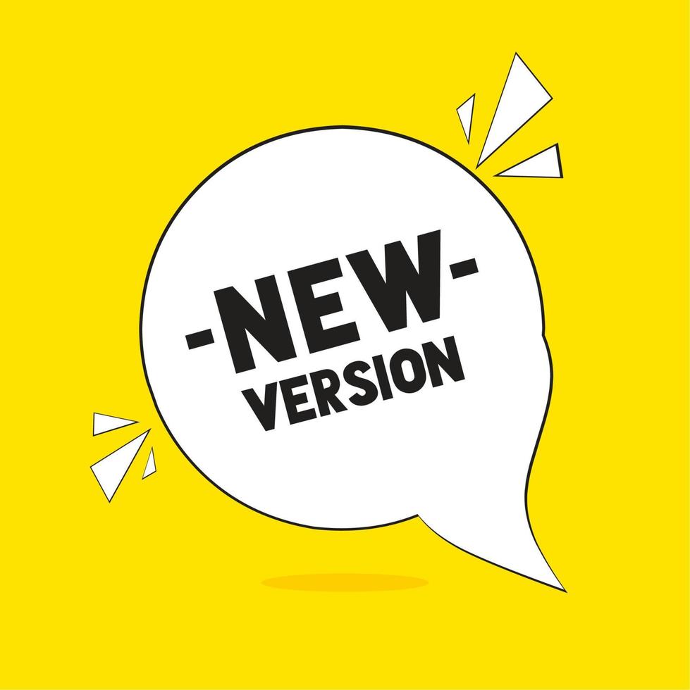 New version banner design, vector illustration, flat icon, business concept. web element.