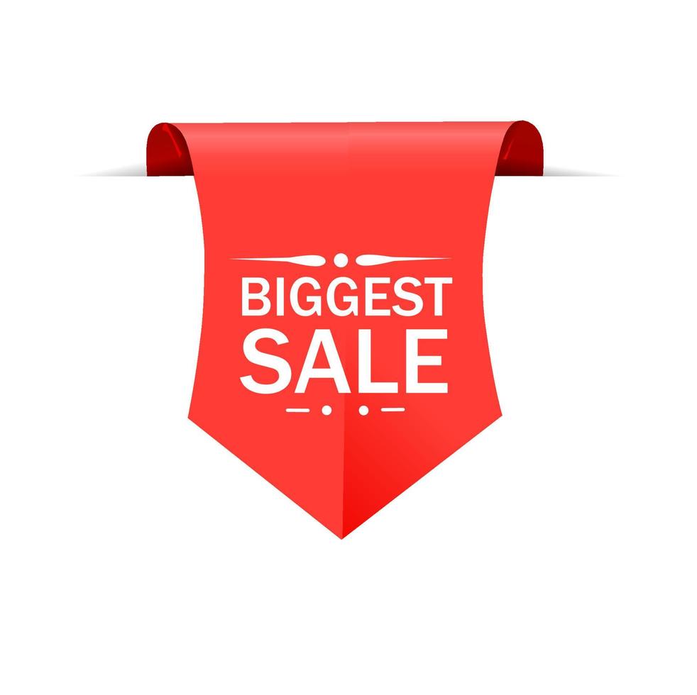 Biggest sale banner design. Special discount template. Vector illustration on white background.