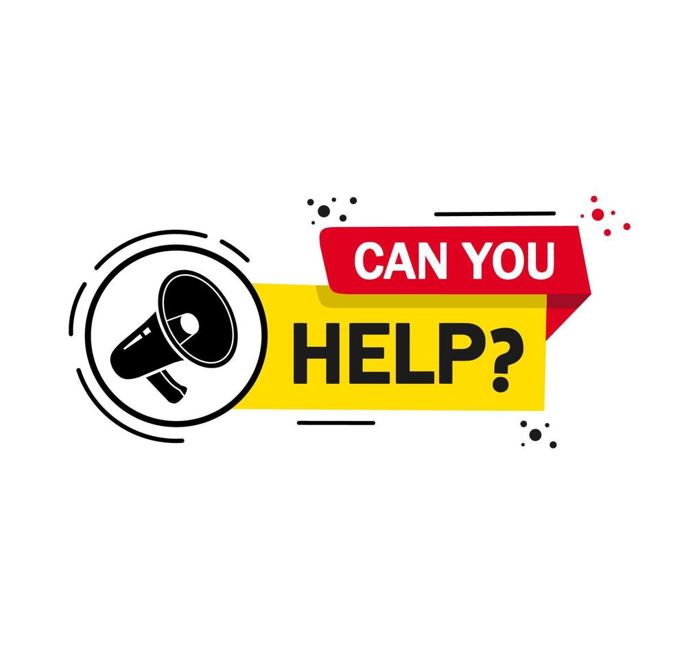 Can you help banner template. Design for Helping post, flat vector icon.