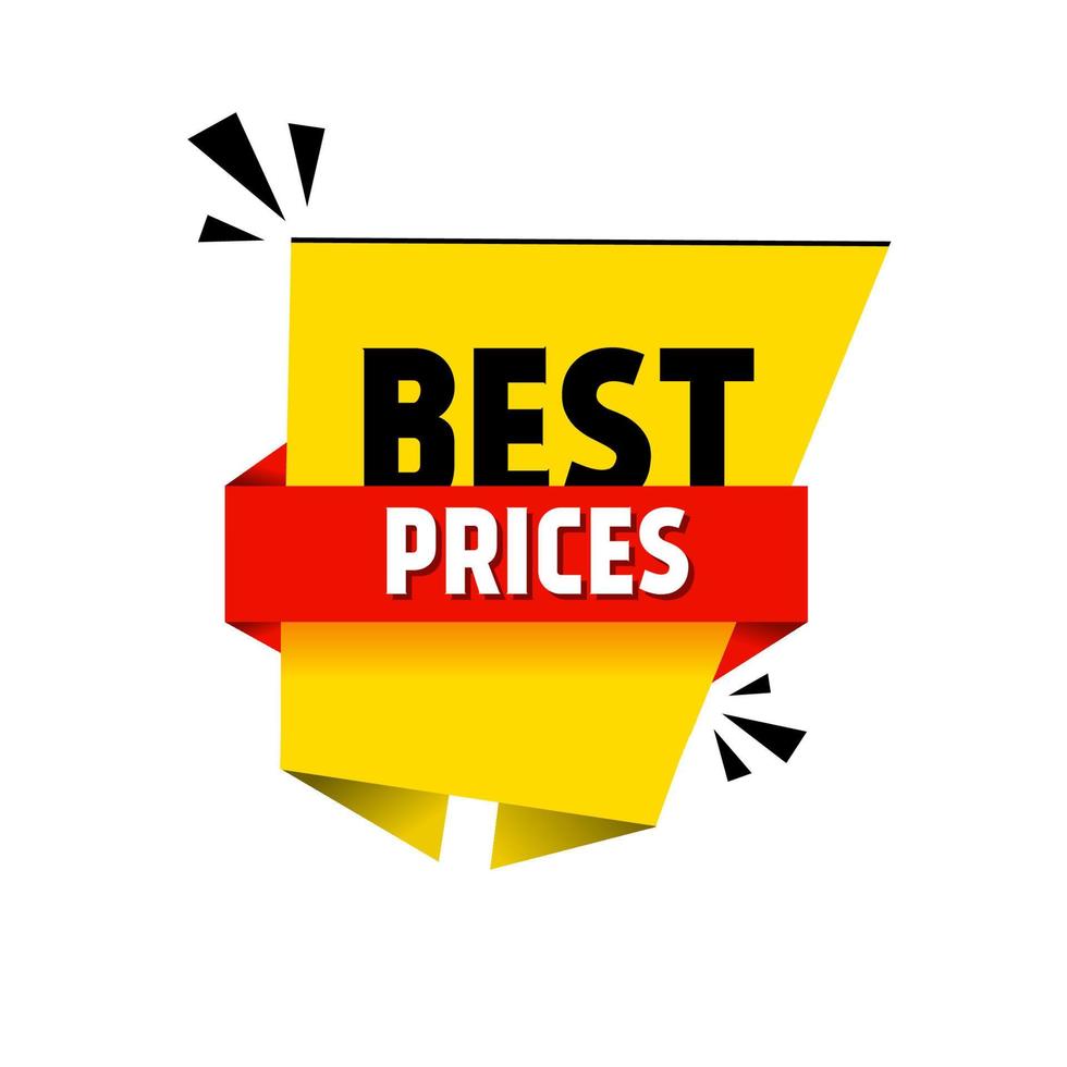 Best price banner template design. Sign. Flat Vector illustration on white background.