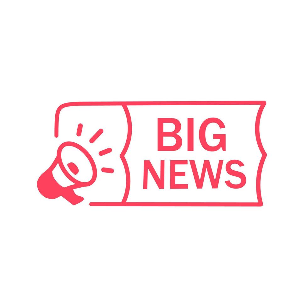 Big news - banner design template. Modern badge icon. Vector illustration.