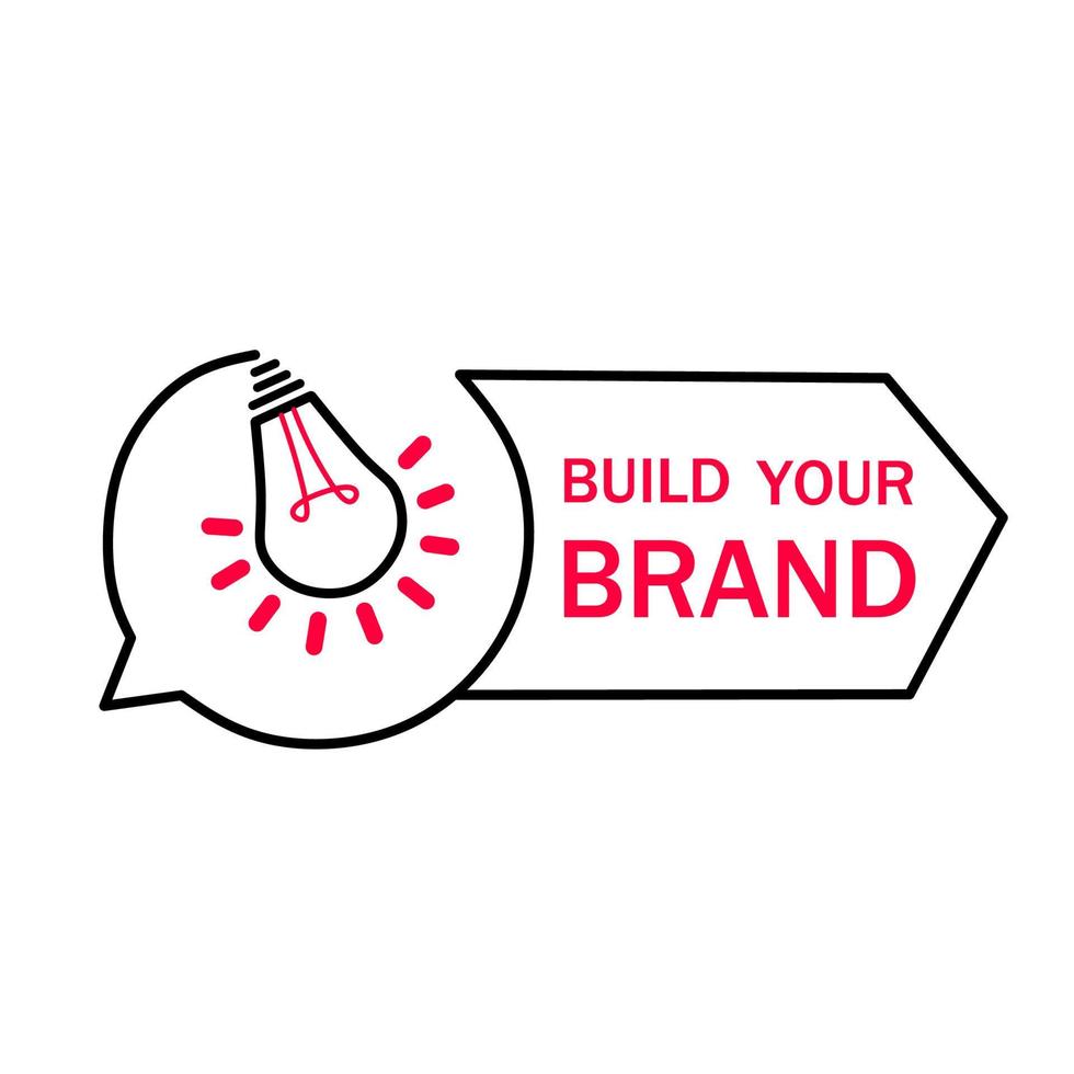 Build your brand. Light bulb icon design. Business concept. Flat vector illustration.