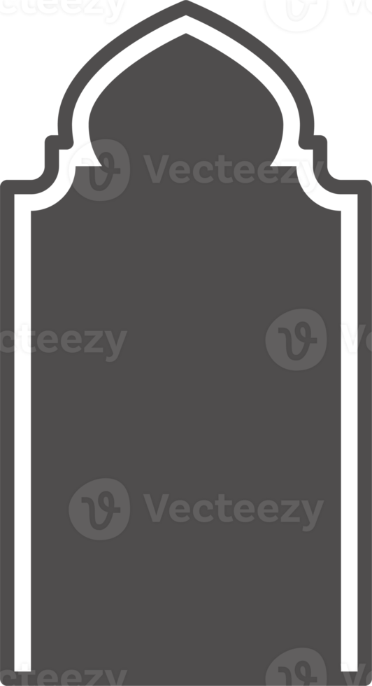 Arabic window and door. Silhouette of Islamic architecture element png