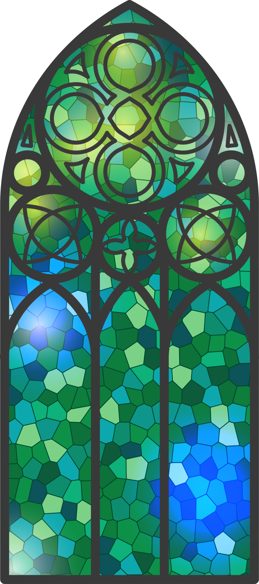 Gothic window. Vintage stained glass church frame. Element of