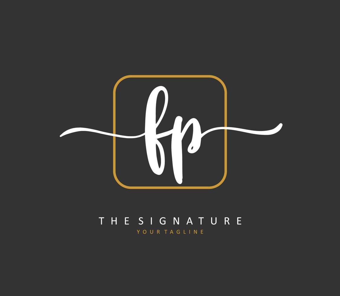 FP Initial letter handwriting and  signature logo. A concept handwriting initial logo with template element. vector