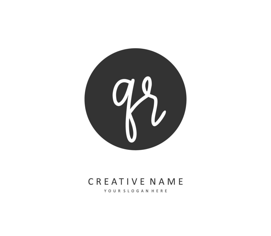 QR Initial letter handwriting and  signature logo. A concept handwriting initial logo with template element. vector