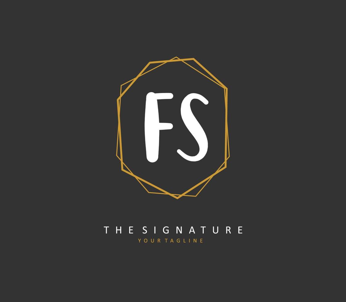 F S FS Initial letter handwriting and  signature logo. A concept handwriting initial logo with template element. vector