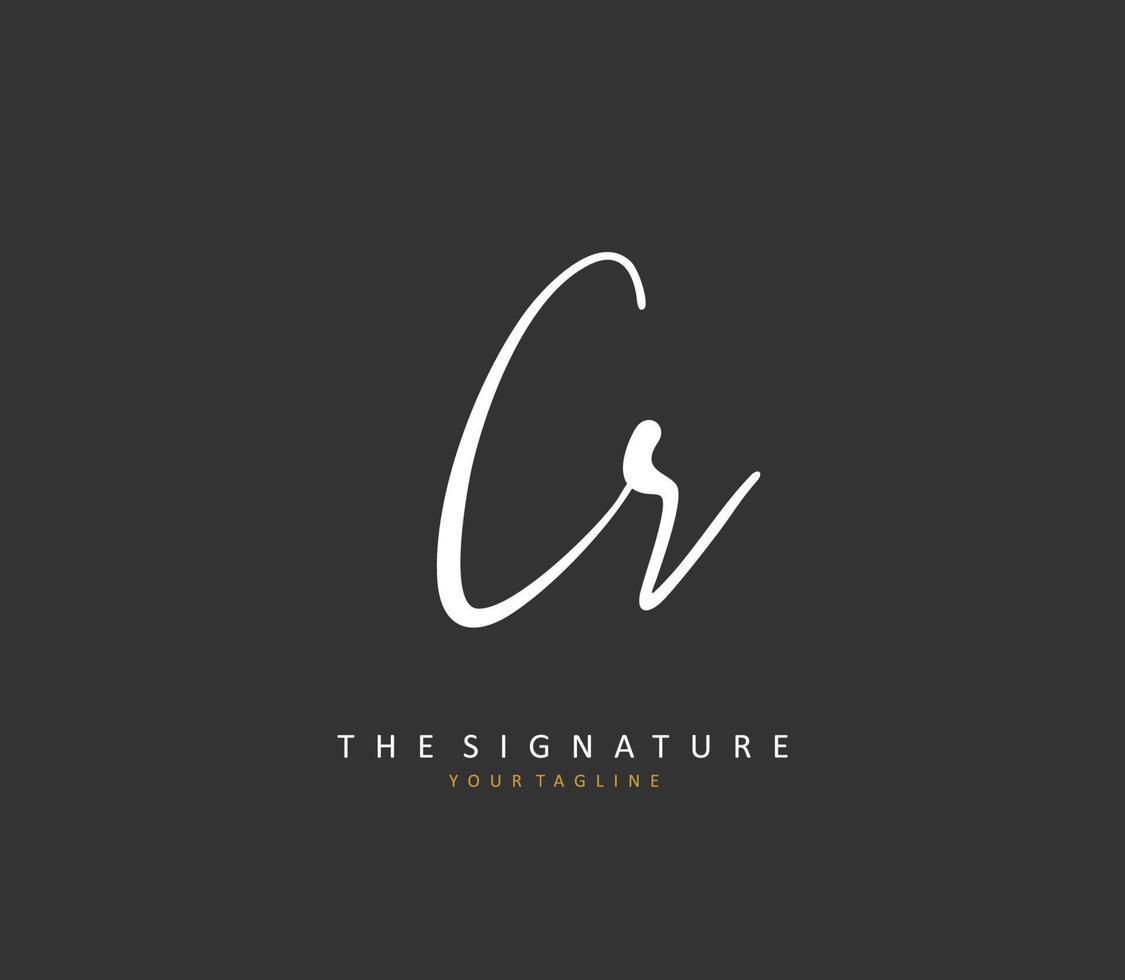 CR Initial letter handwriting and  signature logo. A concept handwriting initial logo with template element. vector