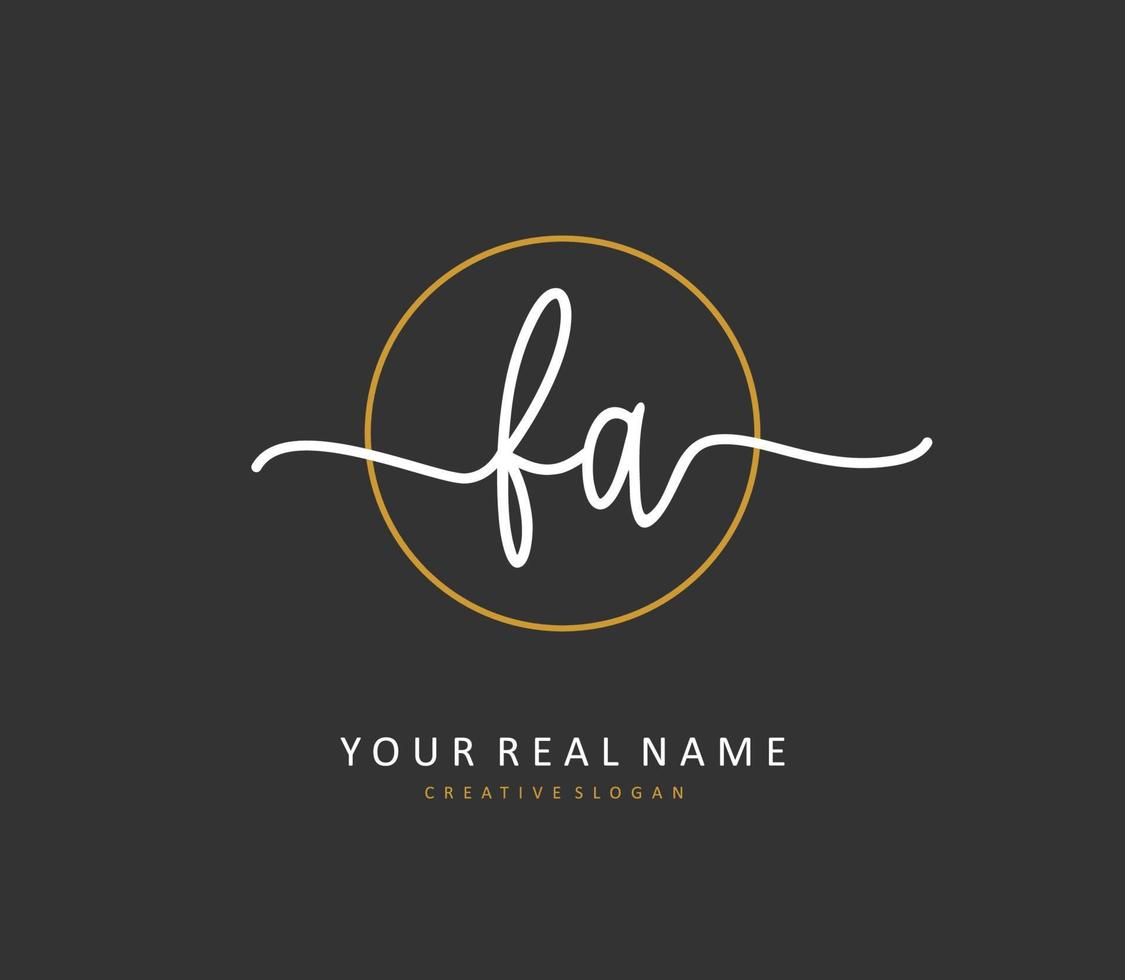 F A FA Initial letter handwriting and  signature logo. A concept handwriting initial logo with template element. vector