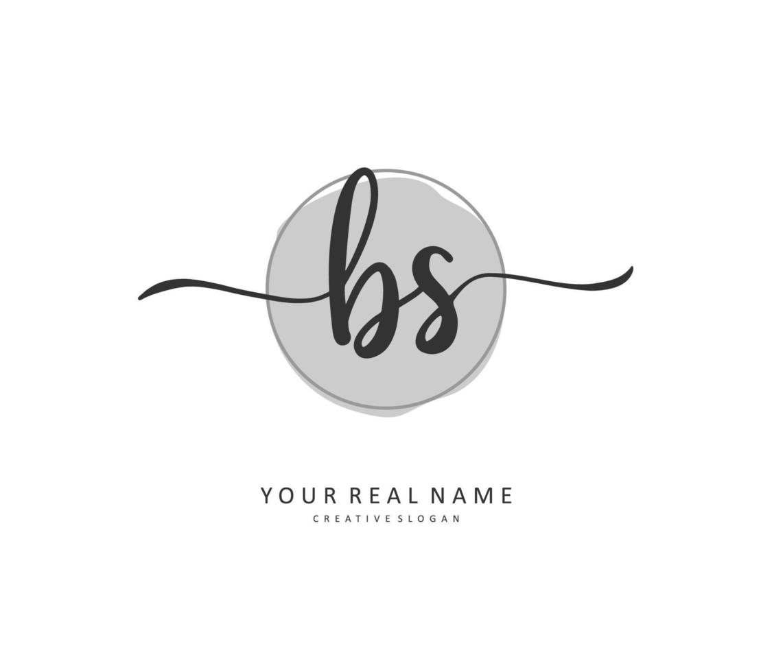 BS Initial letter handwriting and  signature logo. A concept handwriting initial logo with template element. vector