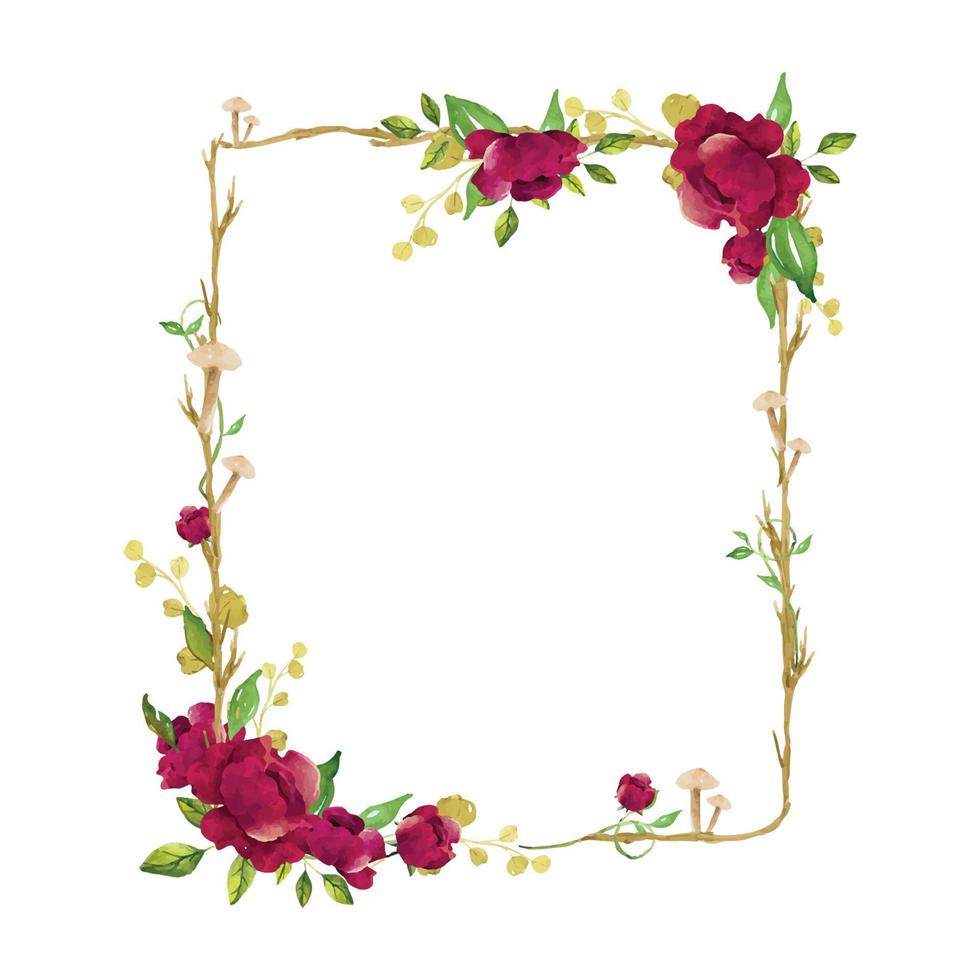 Beautiful Red Peonies Flower Frame vector