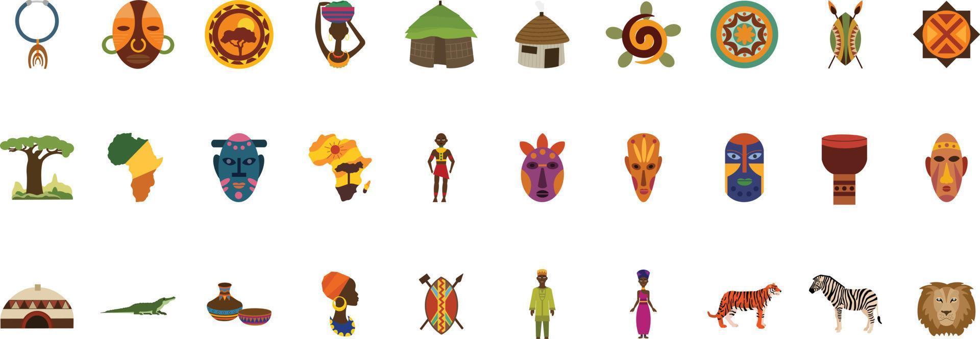 African Icon Set vector