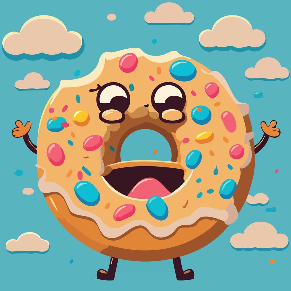 donut food snack sweet vector